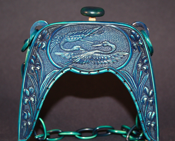 Asian Crane celluloid purse