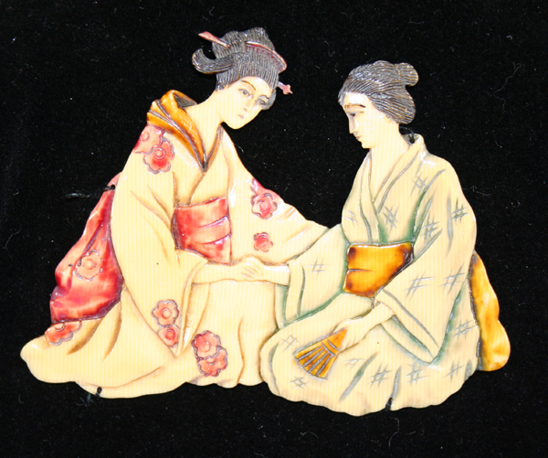 Geishas Conversing celluloid purse