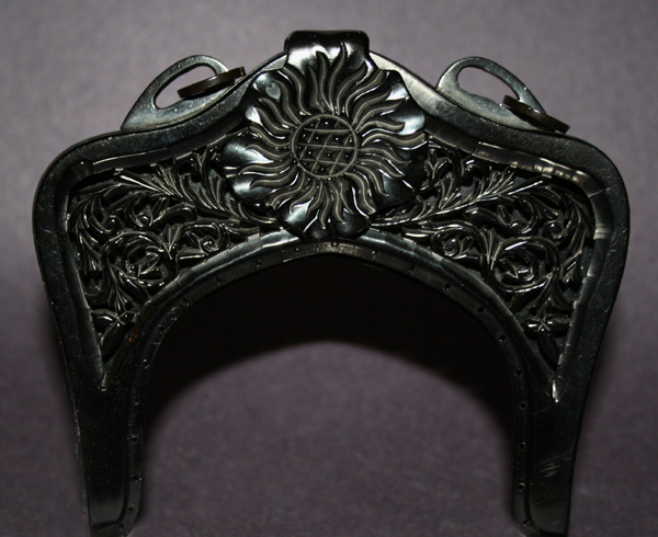 Carved flower celluloid purse