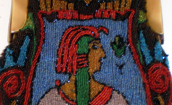 Egyptian beaded pharaoh celluloid purse